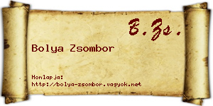 Bolya Zsombor névjegykártya
